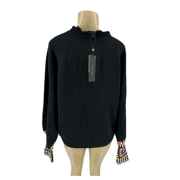 NEW H By Halston Large Women Black Diamond Combo Sweater Pullover 40-23 - Picture 3 of 9